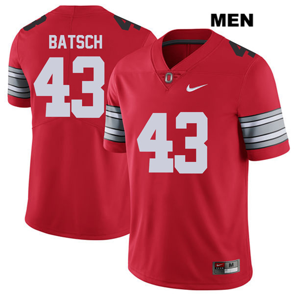 Ohio State Buckeyes Men's Ryan Batsch #43 Red Authentic Nike 2018 Spring Game College NCAA Stitched Football Jersey OJ19J50CE